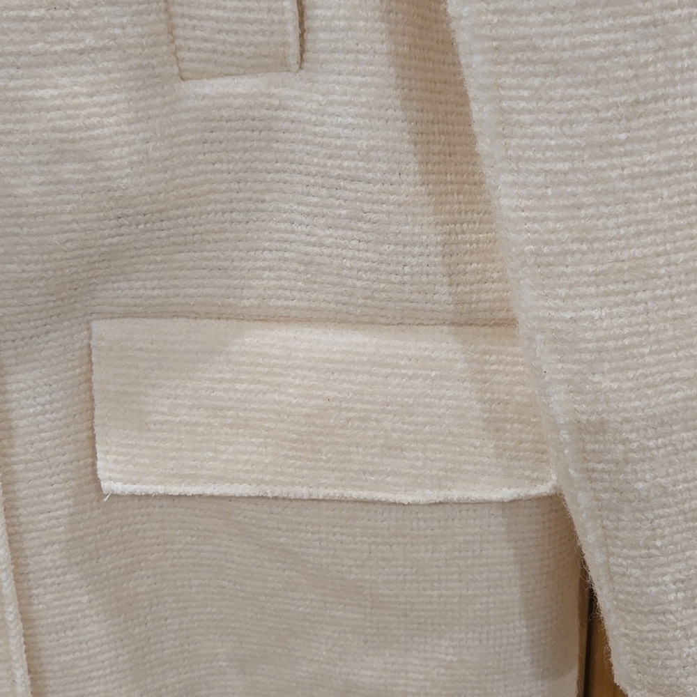 Zara Women's Blazer Coat, Wool Blend, Unlined, Creamy White, Buttons, Small - Picture 6 of 16